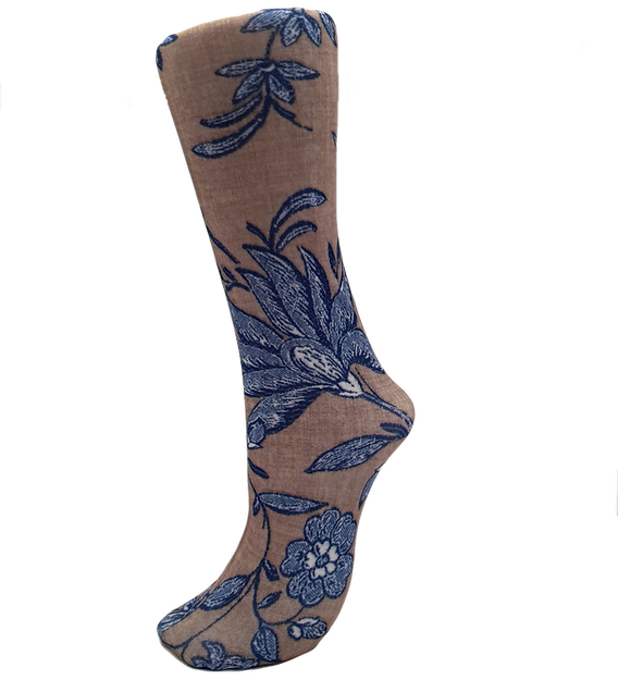 Celeste Stein - Natural Linen Flowers - Trouser Sock