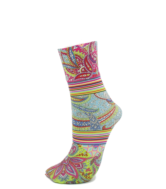 Celeste Stein - ANKLE Socks ~ Bright Paisley