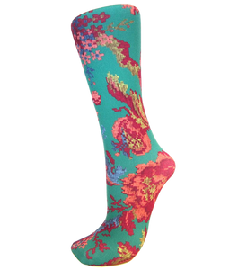 Celeste Stein - Jade Tapestry Flower - Trouser Sock