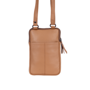 Greenwood Leather Gail Compact Crossbody Bag ~ Caramel