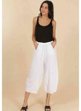Load image into Gallery viewer, Colette Plain Barrel Leg Linen Pants ~ Teal
