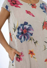 Load image into Gallery viewer, Colette Italian Made Linen Slim Fit Dress ~ Flora White
