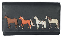 Load image into Gallery viewer, Best Friends Horses Matinee Purse Black - Mala Leather
