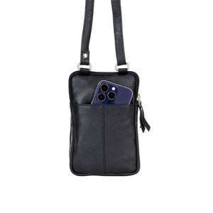 Greenwood Leather Gail Compact Crossbody Bag ~ Black