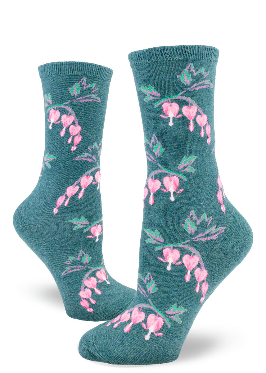 Bleeding Heart Flower - Ladies Crew by Modsocks