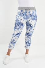 Load image into Gallery viewer, Italian Stretch Cotton Trousers Blue Willow
