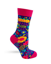 Load image into Gallery viewer, Sassy Brassy and a Little Kiss My Assy ~ Women&#39;s Crew Socks by FabDaz
