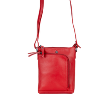 Load image into Gallery viewer, Greenwood Leather Helen Compact Crossbody Bag ~ Red
