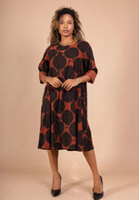 Load image into Gallery viewer, Colette Italian Made Cotton Corduroy  Dress ~ Rust
