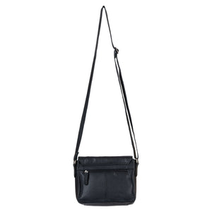 Greenwood Leather Julie Crossbody Satchel Bag ~ Black
