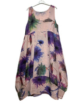 Load image into Gallery viewer, Colette Italian Made Linen Sleeveless Truffula Maxi Dress ~ L/Pink
