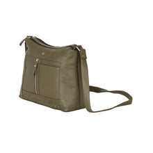 Load image into Gallery viewer, Greenwood Leather Savannah Woven Detail Crossbody Bag ~ Sea Green
