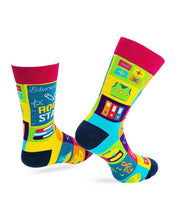 Load image into Gallery viewer, Educational Rock Star ~ Mens Crew Socks by Fazdaz
