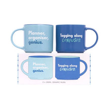 Load image into Gallery viewer, Splosh Mug Set ~ Planner, Organiser, Genius / Tagging Along Confused
