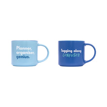 Load image into Gallery viewer, Splosh Mug Set ~ Planner, Organiser, Genius / Tagging Along Confused
