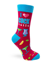 Load image into Gallery viewer, I Love Cocktails ~ Ladies Crew Socks by Fazdaz
