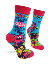 Load image into Gallery viewer, Don't Hide Your Crazy, Parade it Down the Street ~ Ladies Crew Socks by Fazdaz

