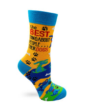 Load image into Gallery viewer, Best Thing About People...Their Dogs ~ Women&#39;s Crew Socks by FabDaz
