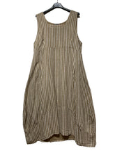 Load image into Gallery viewer, Colette Italian Made Linen Sleeveless Pinstripe Maxi Dress ~ Bottle Green
