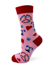 Load image into Gallery viewer, Peace Love and Dogs ~ Ladies' Crew Socks by FabDaz
