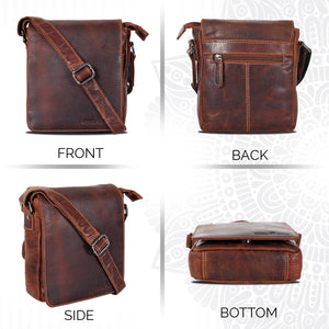 Greenwood Leather Luna Small Cross Body Bag ~ Brown
