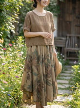 Load image into Gallery viewer, Colette Two-Piece Linen Dress ~ Camel
