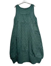 Load image into Gallery viewer, Colette Italian Made Linen Sleeveless Pinstripe Maxi Dress ~ Bottle Green
