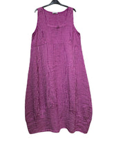 Load image into Gallery viewer, Colette Italian Made Linen Sleeveless Pinstripe Maxi Dress ~ Mauve
