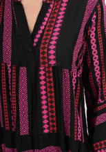 Load image into Gallery viewer, Colette Cotton Stripe Dress ~ Black/Pink
