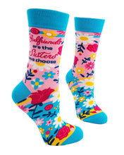 Load image into Gallery viewer, Girlfriends are the Sisters We Choose ~ Ladies' Crew Socks by FabDaz

