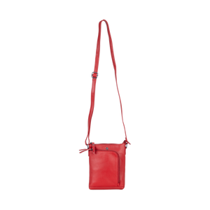 Greenwood Leather Helen Compact Crossbody Bag ~ Red
