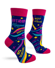 Load image into Gallery viewer, Retired Ask Someone Else ~ Ladies Crew Socks by Fazdaz
