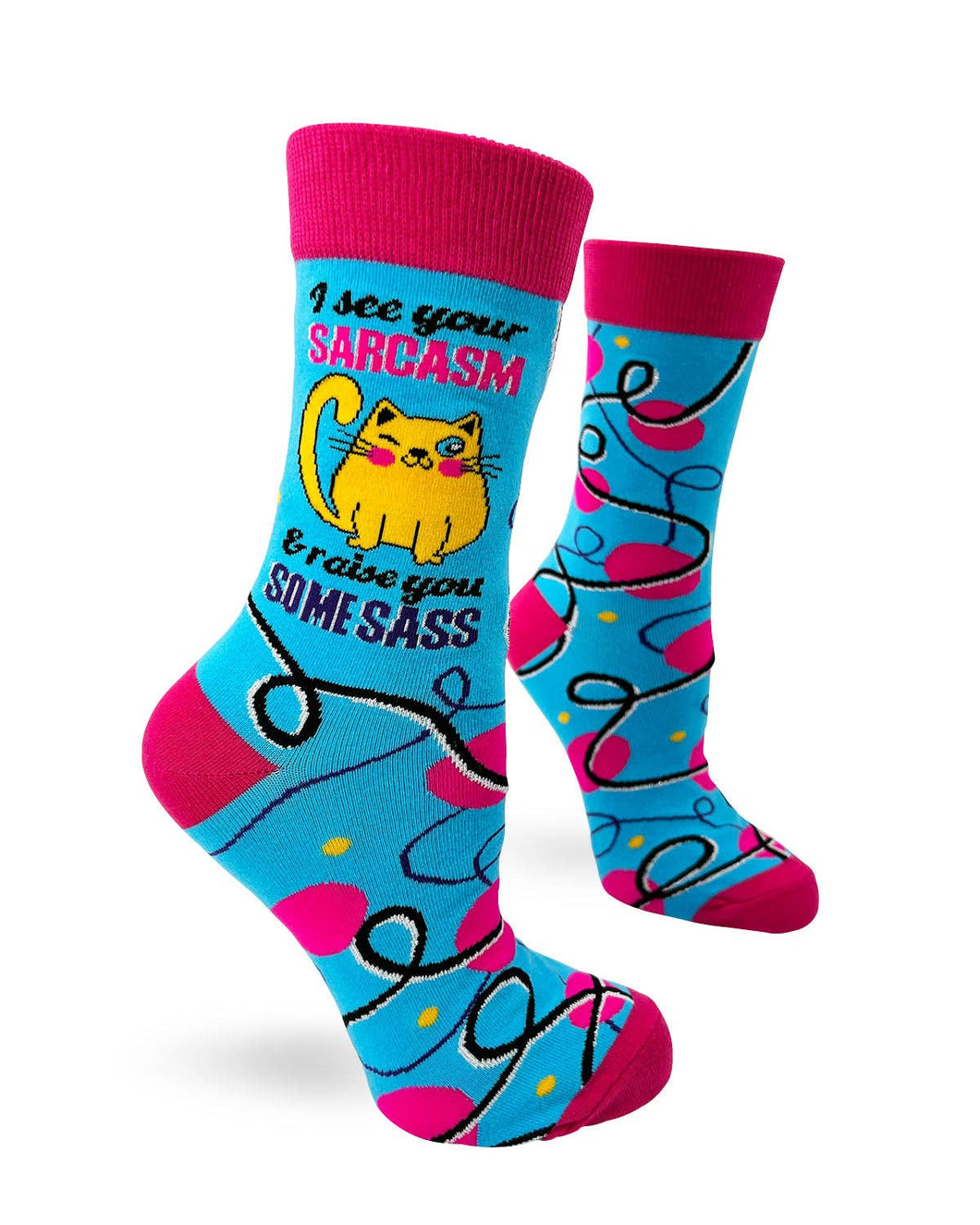 I See Your Sarcasm & Raise You Some Sass ~ Ladies' Crew Socks by FabDaz