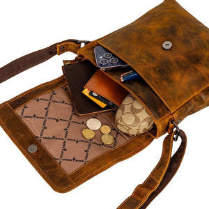 Greenwood Leather Ballarat Cross Body Bag ~ Chocolate