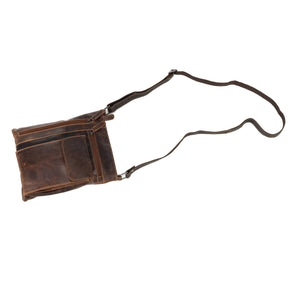 Greenwood Leather Lucy Ladies Cross Body Bag Lucy ~ Mid Brown