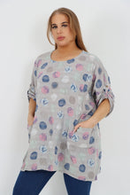 Load image into Gallery viewer, Italian Cotton Top w/Front Pockets Polka ~ Beige Sz 14-22
