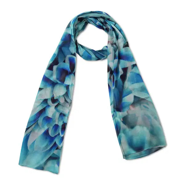 Macro Flower Cotton Voile Designer Scarf