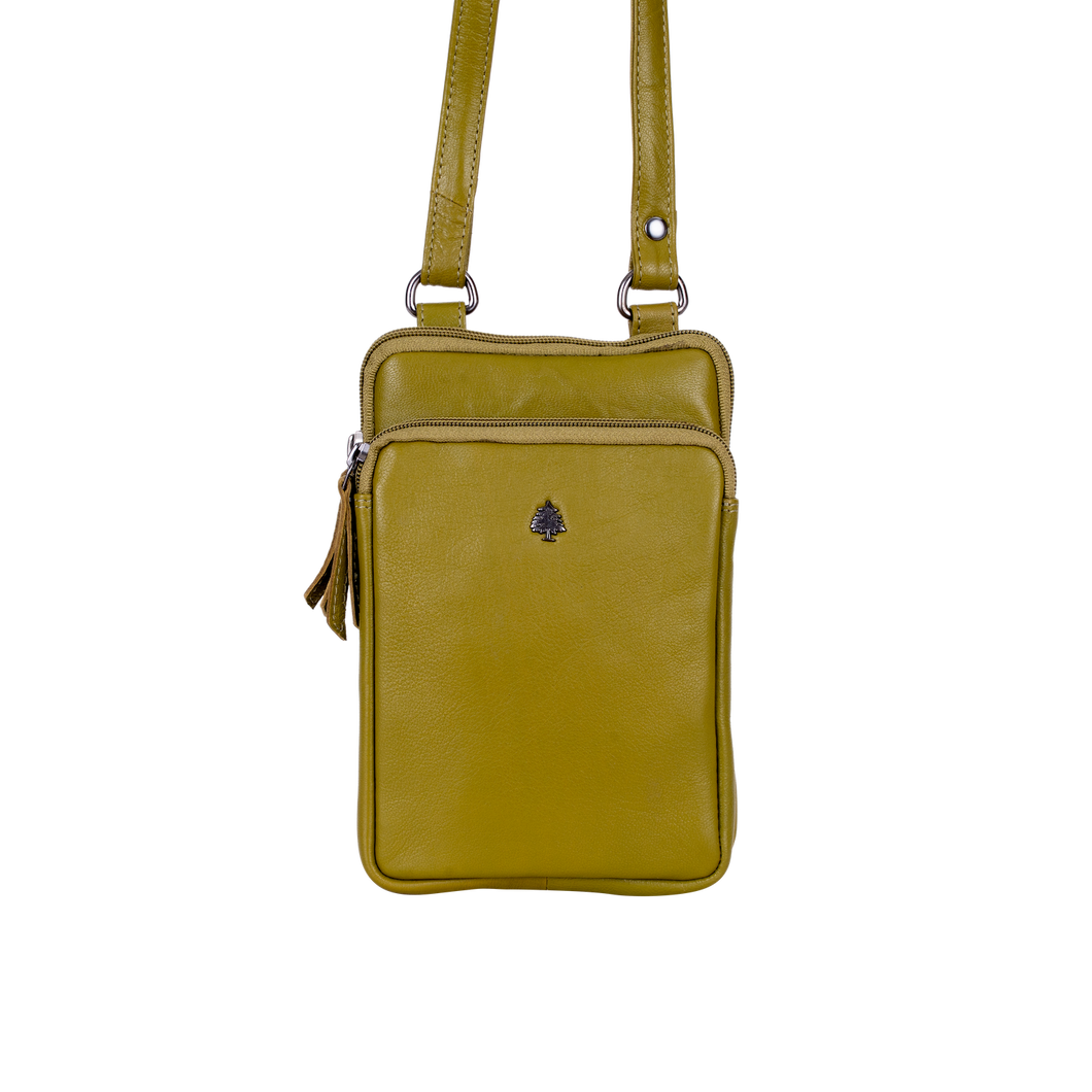 Greenwood Leather Gail Compact Crossbody Bag ~ Lime