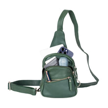 Load image into Gallery viewer, Greenwood Leather Summit Sling Backpack ~ Green
