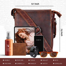 Load image into Gallery viewer, Greenwood Leather Luna Small Cross Body Bag ~ Brown
