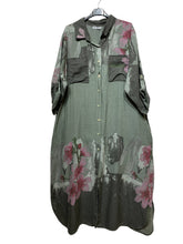 Load image into Gallery viewer, Colette Italian Made Linen Shirt Dress ~ Khaki
