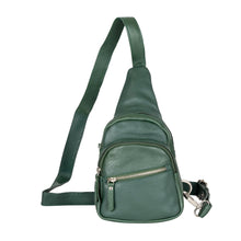 Load image into Gallery viewer, Greenwood Leather Summit Sling Backpack ~ Green
