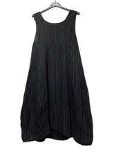 Load image into Gallery viewer, Colette Italian Made Linen Sleeveless Pinstripe Maxi Dress ~ Bottle Green
