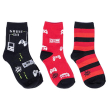 Load image into Gallery viewer, Game On 3-Pack Kids Crew Socks ~ Sock it to Me ~ Two Sizes
