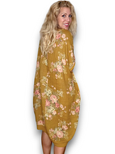 Load image into Gallery viewer, Italian Helga May Elastic Hem High Tea Dress ~ Mustard ~ Free Size
