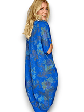 Load image into Gallery viewer, Helga May Italian Linen Elastic Hem &#39;Twirl&#39; Dress ~ Cobalt
