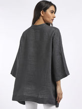 Load image into Gallery viewer, Italian Linen Bell Sleeve Charcoal Top Sz 14-20
