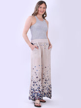 Load image into Gallery viewer, Made in Italy Wide Leg Linen Blooming Trousers ~ Beige
