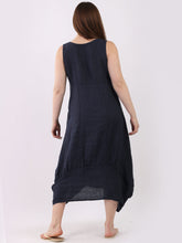 Load image into Gallery viewer, Made in Italy Square Neck Sleeveless Maxi Dress ~ Navy
