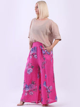 Load image into Gallery viewer, Italian Linen Palazzo Pants &#39;Rena&#39; Fuschia Sz 10-16
